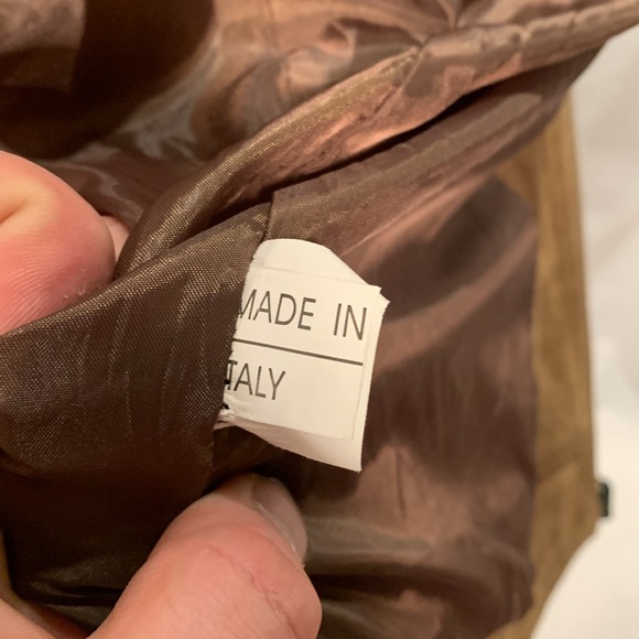 Italian Suede GA Milano lined brown jacket Size Small - Picture 7 of 9